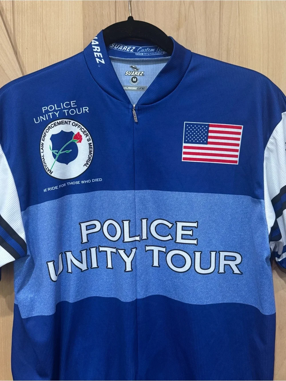 Suarez Police Full Zip Cycling Jersey Size Medium Police Unity Tour shirt - Picture 2 of 15